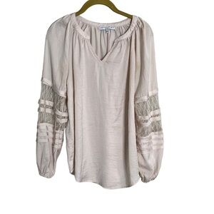 Current Air Nude Lace Blouse Small